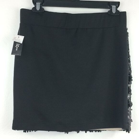 IZ Byer black jersey sequin skirt - Picture 2 of 6